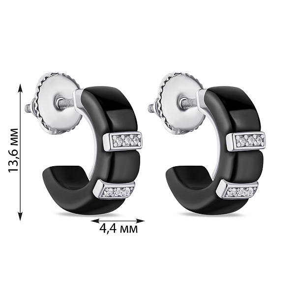 Серьги из серебра и керамики (арт. 7518/С2ФК/1002) – изображение 2