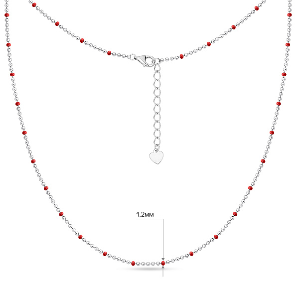 Серебряное колье с эмалью без камней (арт. 7507/2510ек) – изображение 3
