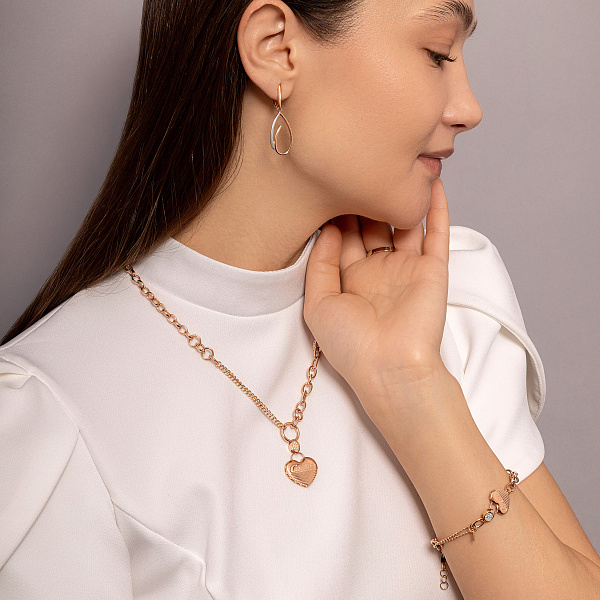 Массивное золотое колье Сердце (арт. 353029) – изображение 4