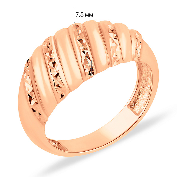 Золотое кольцо без камней (арт. 156017) – изображение 4