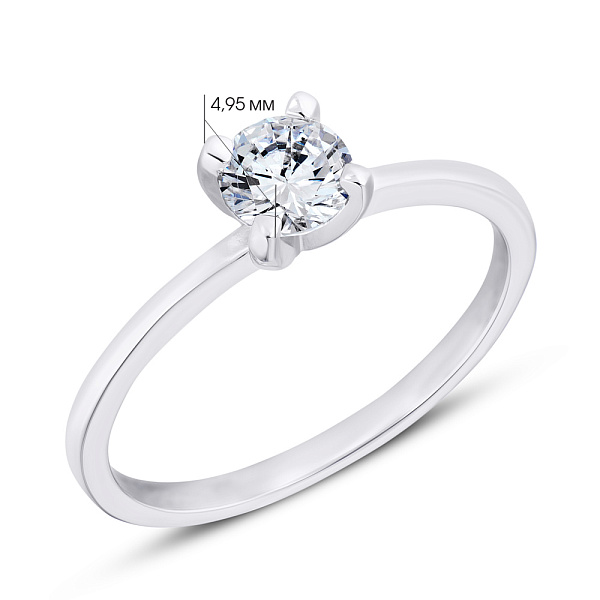 Серебряное кольцо с фианитом (арт. 7501/1216р) – изображение 2