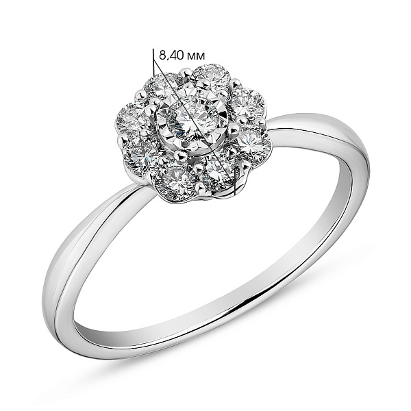 Золотое кольцо с бриллиантами (арт. К341147040б) – изображение 2