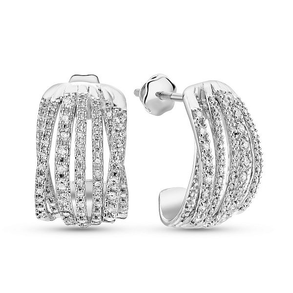 Серьги из белого золота с бриллиантами (арт. С341463060б) – изображение 1