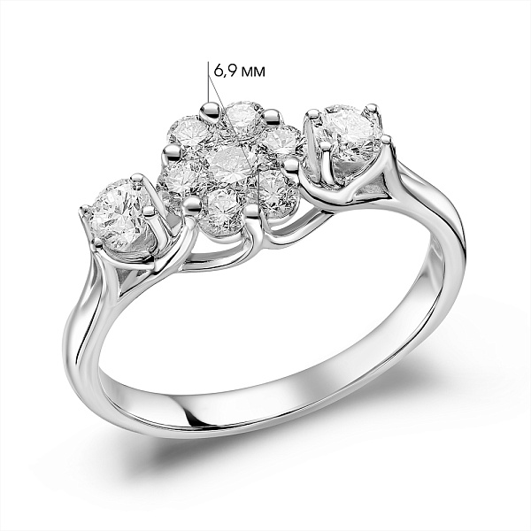 Золота каблучка з діамантами (арт. К011627070б) – зображення 3