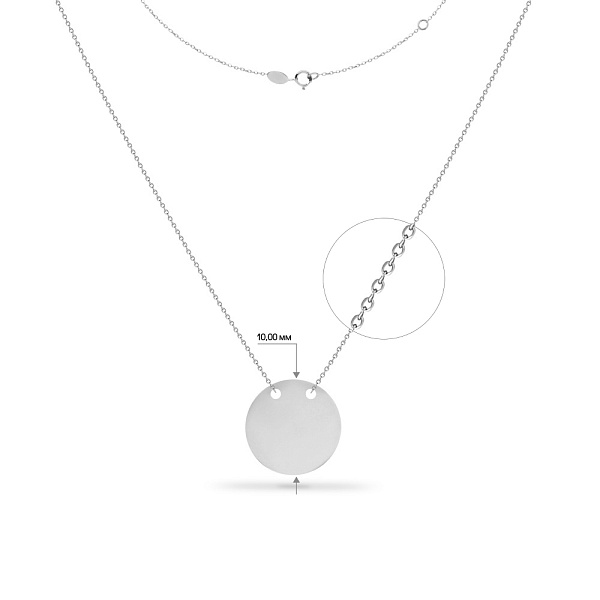 Колье «Монета» из белого золота (арт. 350619/10б) – изображение 4
