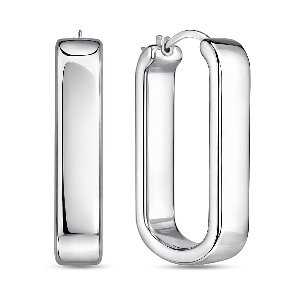 Серебряные серьги без камней (арт. 7502/10132/35) – изображение 1