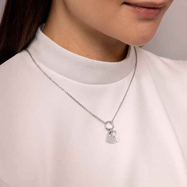 Золотое колье с фианитом (арт. 353013б) – изображение 3