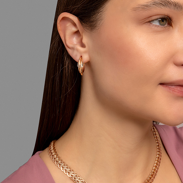 Золотые сережки-конго (арт. 105276/20кб) – изображение 3