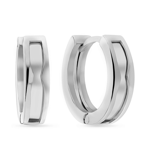 Серьги кольца из белого золота (арт. 103695/15б) – изображение 1