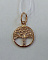 Золотой кулон Дерево жизни с фианитами (арт. 424362/15)