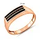 Золотая печатка с эмалью и черными фианитами (арт. 170072ч) – изображение 3