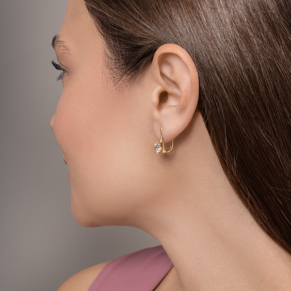 Сережки з жовтого золота з фіанітами (арт. 113500ж) – зображення 3