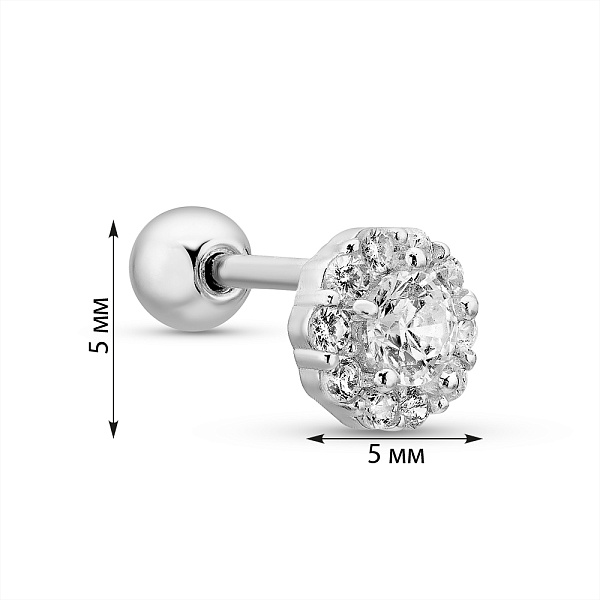 Серебряный пирсинг с фианитами (арт. 7518/6979я) – изображение 2