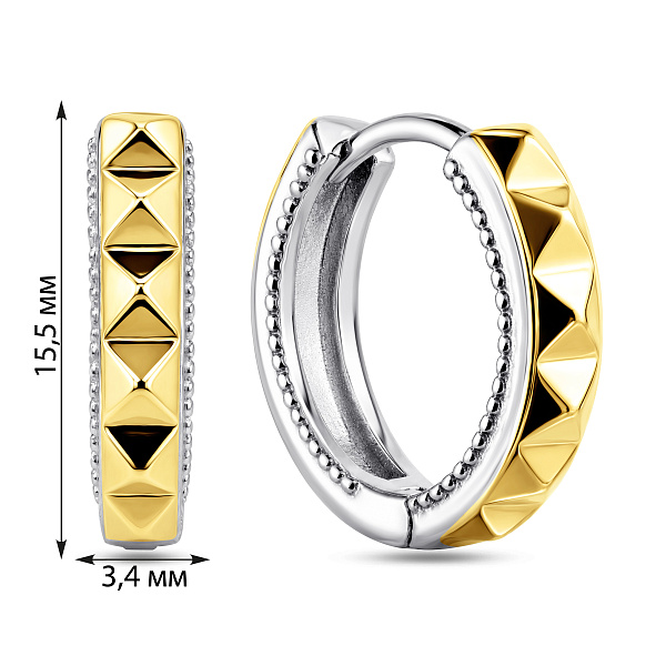 Серебряные серьги-кольца (арт. 7502/10186/15бж) – изображение 2