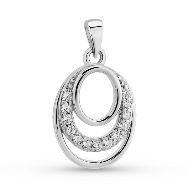 Серебряный кулон с дорожкой из фианитов (арт. 7503/4386) – изображение 1