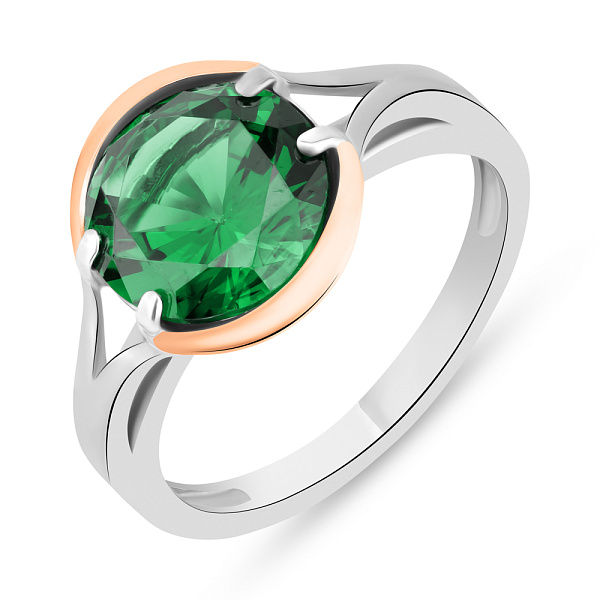 Серебряное кольцо с изумрудом (арт. 7201/109Измкп) – изображение 1