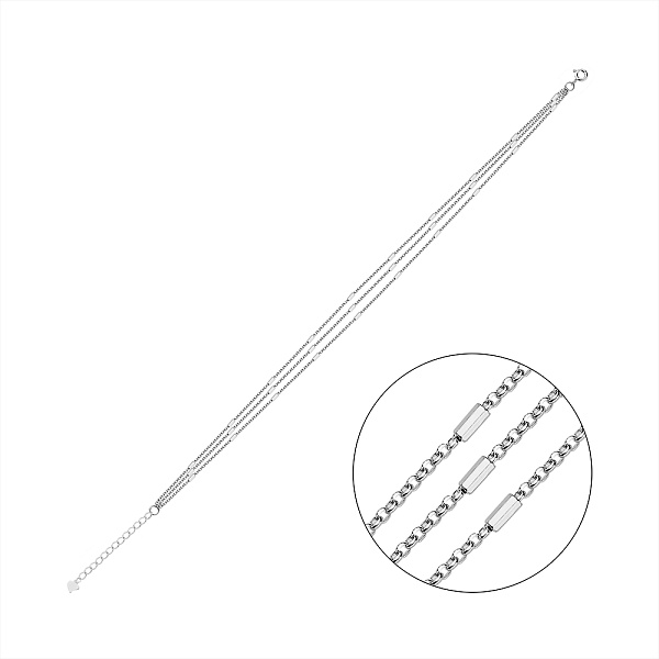Серебряный браслет на ногу без камней (арт. 7509/4929н) – изображение 1