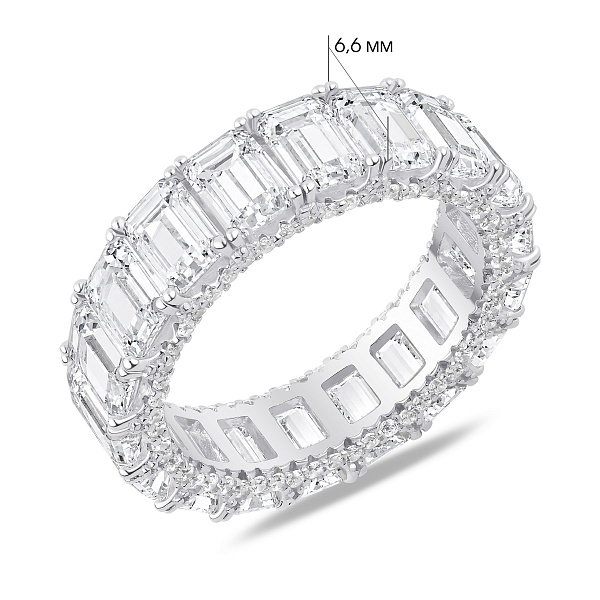 Серебряное широкое кольцо с фианитами (арт. 7501/8820) – изображение 4
