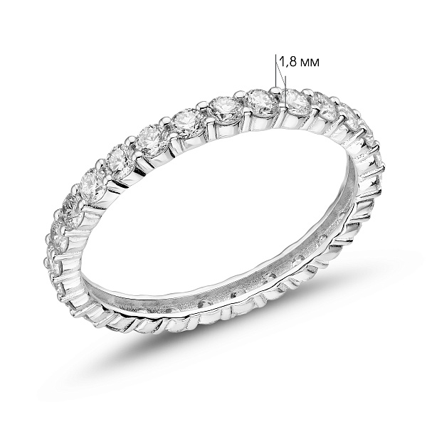 Золотое кольцо с дорожкой из бриллиантов (арт. К011872100б) – изображение 4