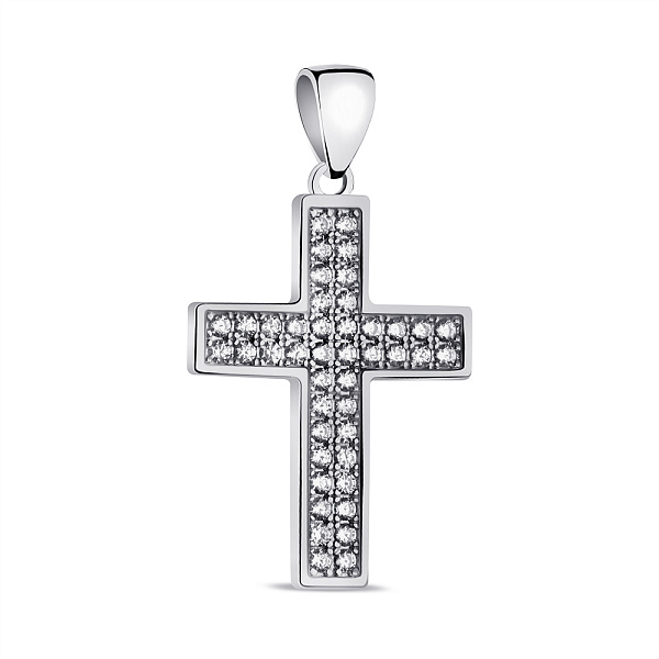 Серебряный крестик с фианитами (арт. 7503/3982) – изображение 1