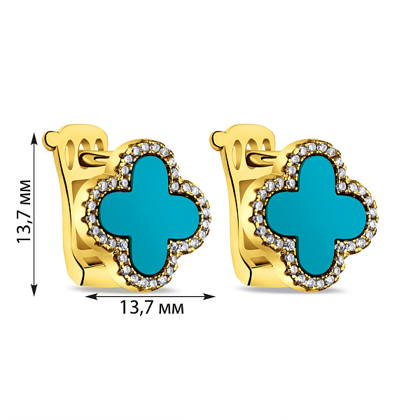 Серьги из серебра с бирюзой (арт. 7502/9147/15жБ) – изображение 2