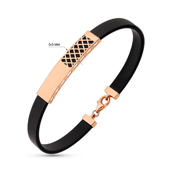 Браслет из каучука с золотыми вставками (арт. 3261381) – изображение 3
