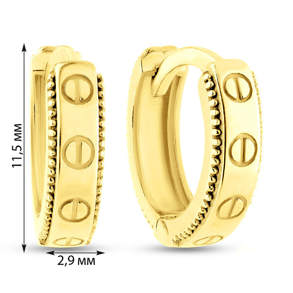 Серьги из желтого золота (арт. 109973/15ж) – изображение 2