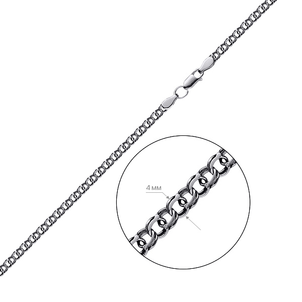 Серебряная цепочка плетения Козацкий бисмарк (арт. 7908/1057/1-ч) – изображение 2
