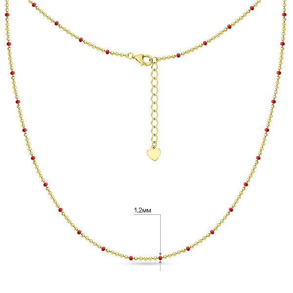 Серебряное колье с эмалью без камней (арт. 7507/2510жек) – изображение 3