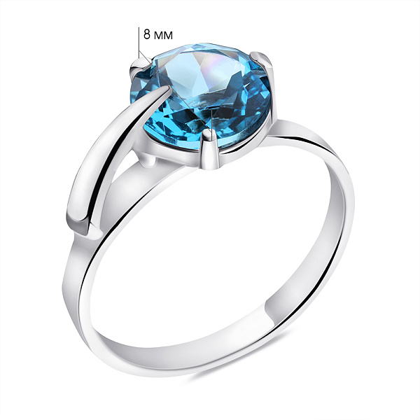 Кольцо серебряное с топазом (арт. 7501/575Пгкп) – изображение 2