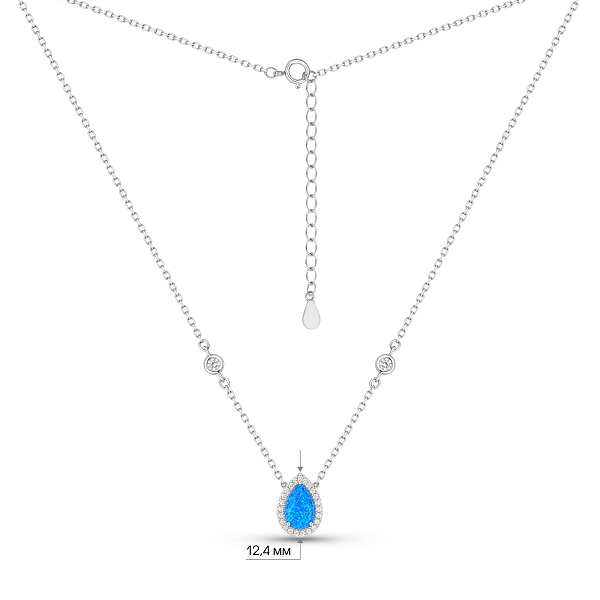 Серебряное колье с опалом (арт. 7507/2612Пос) – изображение 3