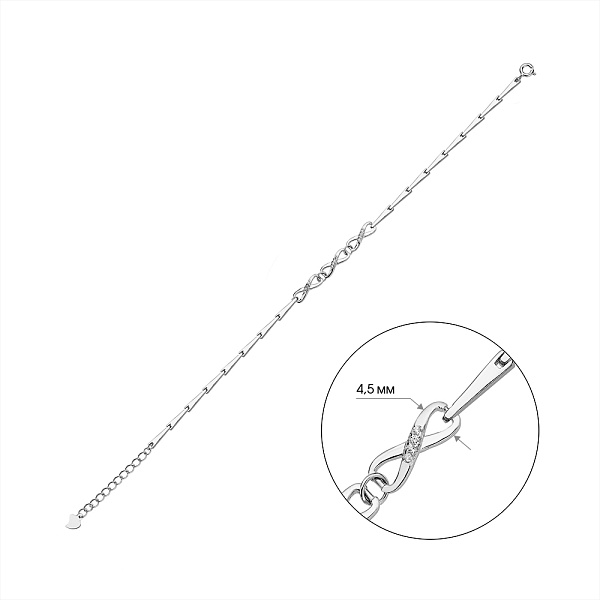Серебряный браслет с фианитами (арт. 7509/4887) – изображение 2