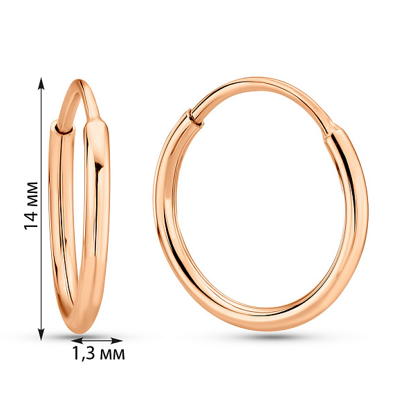 Серьги из красного золота (арт. 122800) – изображение 4