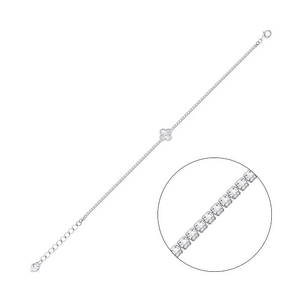 Серебряный теннисный браслет Клевер (арт. 7509/5181/9) – изображение 1