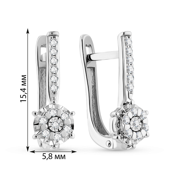 Серьги из белого золота с бриллиантами (арт. С011728010б) – изображение 3