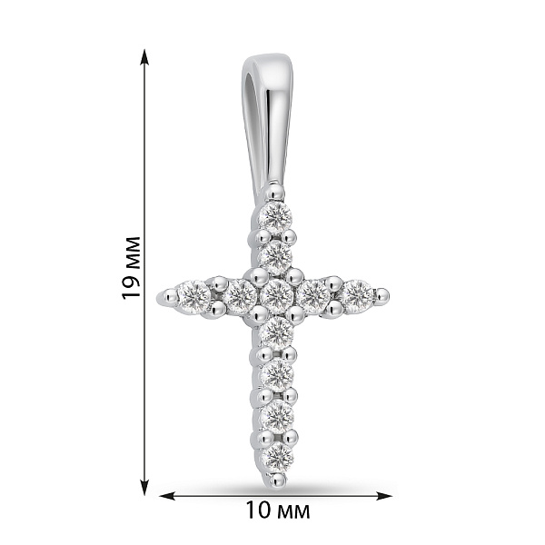 Серебряный кулон Крестик с фианитами (арт. 7503/2154/1) – изображение 2