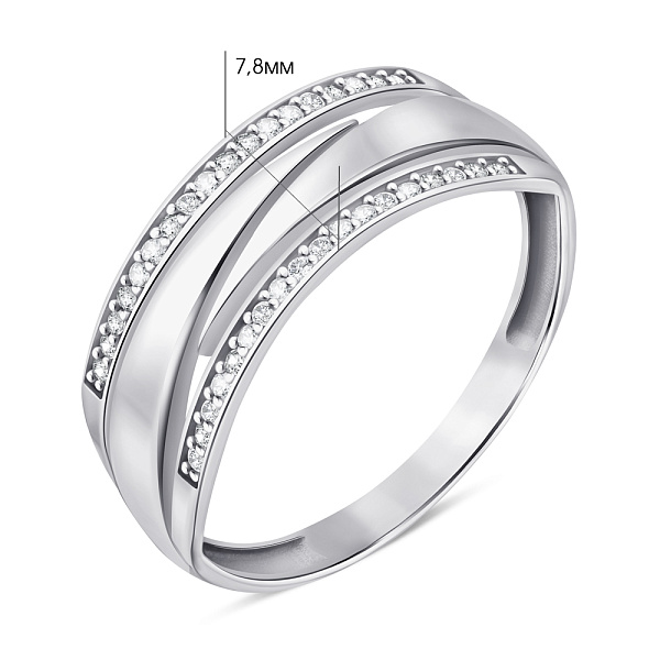 Серебряное кольцо с фианитами (арт. 7501/1376К) – изображение 2