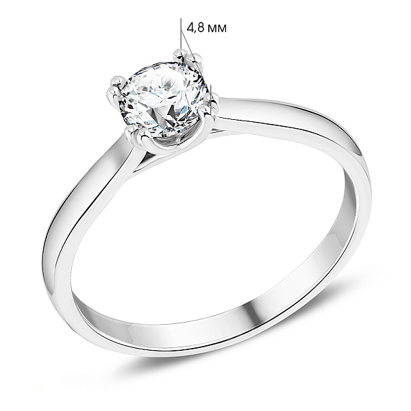 Золотое кольцо с бриллиантом (арт. К01116504026б) – изображение 8
