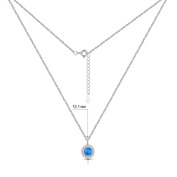 Серебряное колье с опалом (арт. 7507/2462Пос) – изображение 3