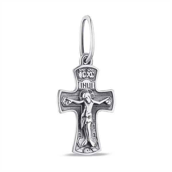 Православный крестик из серебра с распятием (арт. 7904/218пю) – изображение 1