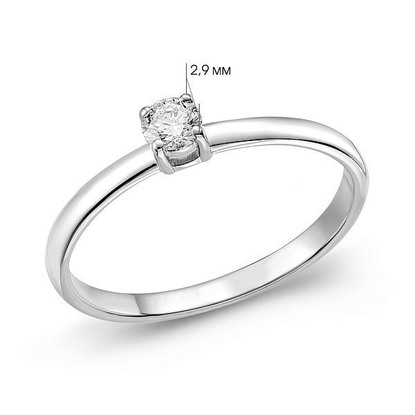Золотое кольцо с одним бриллиантом (арт. К011336010б) – изображение 2