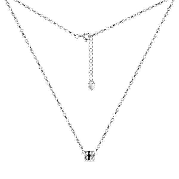 Серебряное колье с эмалью и фианитами (арт. 7507/2411еч) – изображение 2