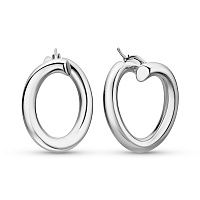 Сережки-кільця з білого золота Francelli без каменів (арт. е1091993/30б)