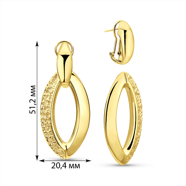 Серьги трансформеры из желтого золота Francelli (арт. е1091882ж) – изображение 4