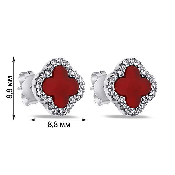 Сережки серебряные с сердоликом (арт. 7518/5497/10Срдк) – изображение 2