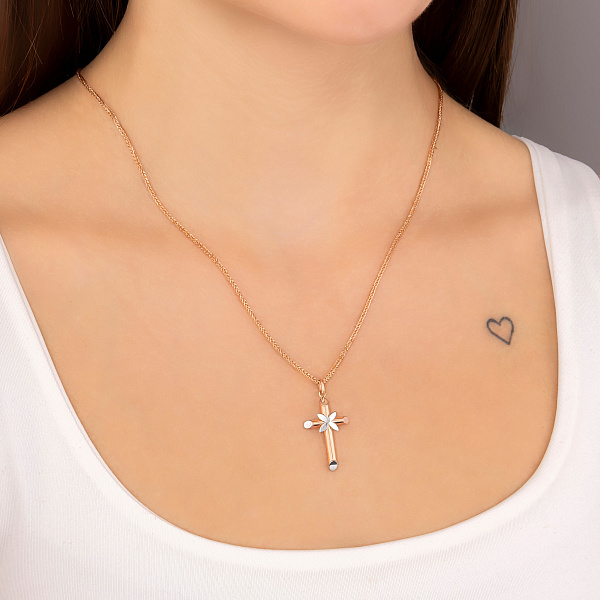 Золотой крестик без камней (арт. 424933р) – изображение 2