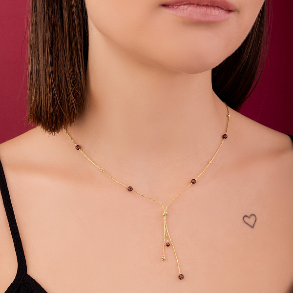 Золотое колье Francelli (арт. 352586жкр) – изображение 3