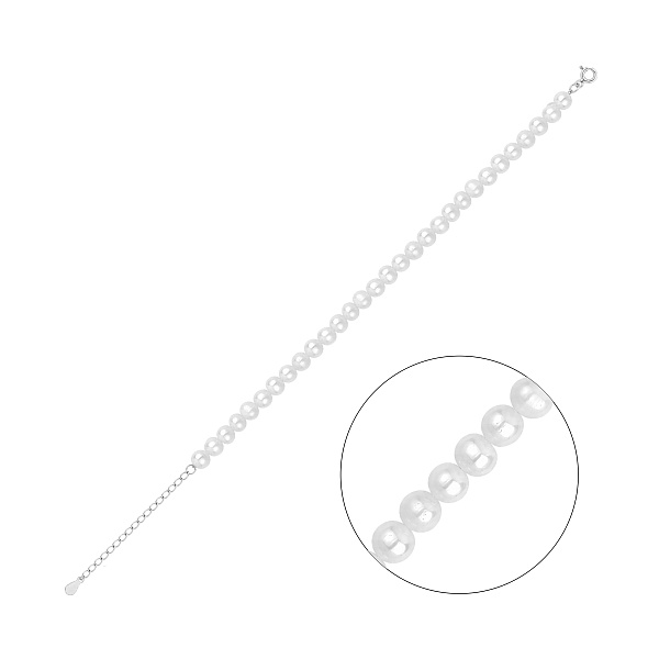 Серебряный браслет с жемчугом (арт. 7509/5562жб) – изображение 1