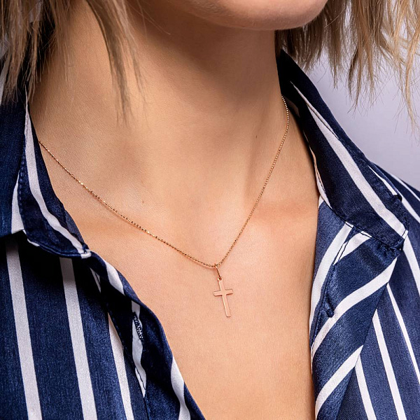 Крестик из красного золота (арт. 440407/17) – изображение 2
