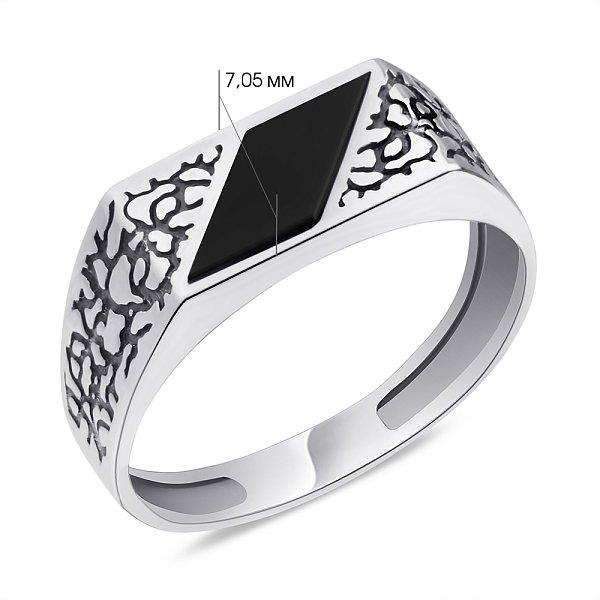 Печатка серебряная с ониксом (арт. 7906/1706о) – изображение 2